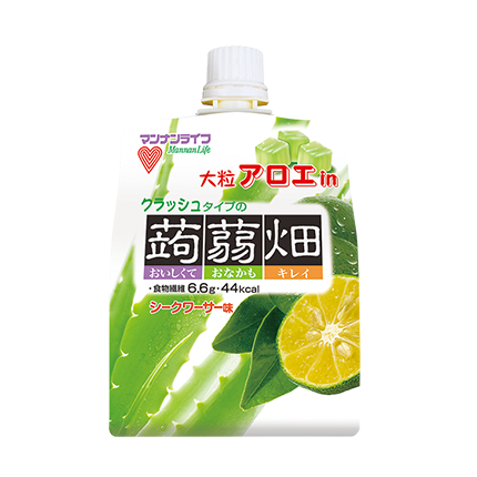 シークワーサー味 大粒アロエin クラッシュタイプの蒟蒻畑 商品ラインナップ 株式会社マンナンライフ シークワーサー味 大粒アロエin クラッシュタイプの蒟蒻畑 商品ラインナップ 株式会社マンナンライフ