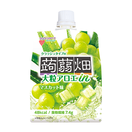 大粒アロエinクラッシュタイプ アロエマスカット味 商品ラインナップ 株式会社マンナンライフ